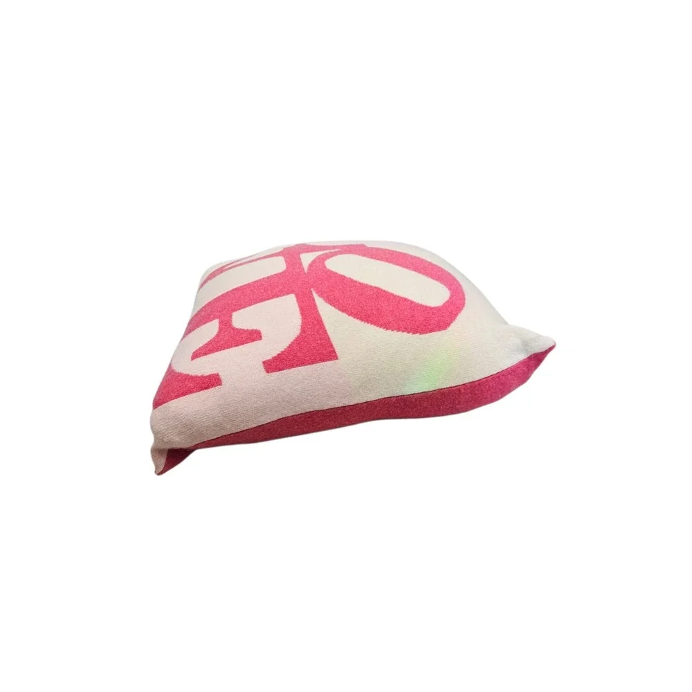 Rani Arabella Cashmere Throw Pillow LOVE Down‎ Italy Luxury 21x21 Pink Limited
